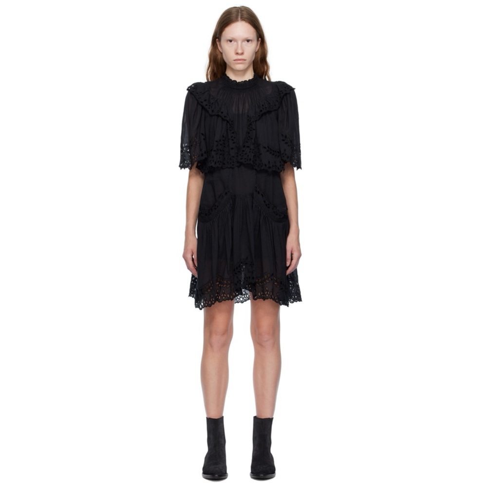 NWT Isabel Marant Etoile Black Kayene Lace Mini Dress Size M - Picture 2 of 5
